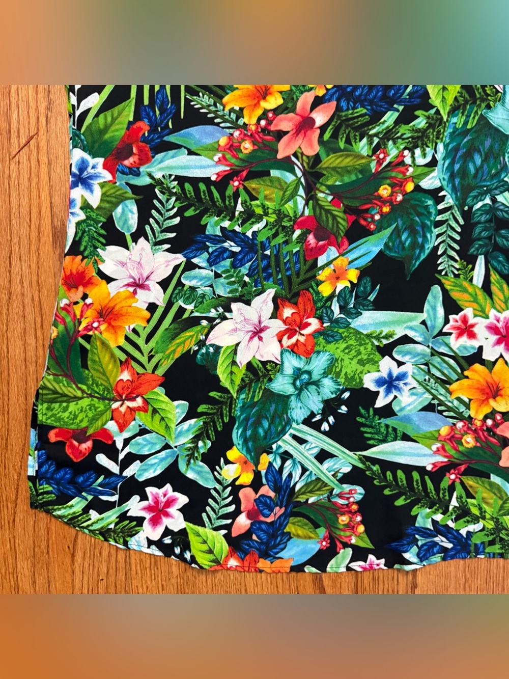 Show Me Your MuMu Black Hawaiian Tropical Floral V Neck dress size M - Picture 5 of 10
